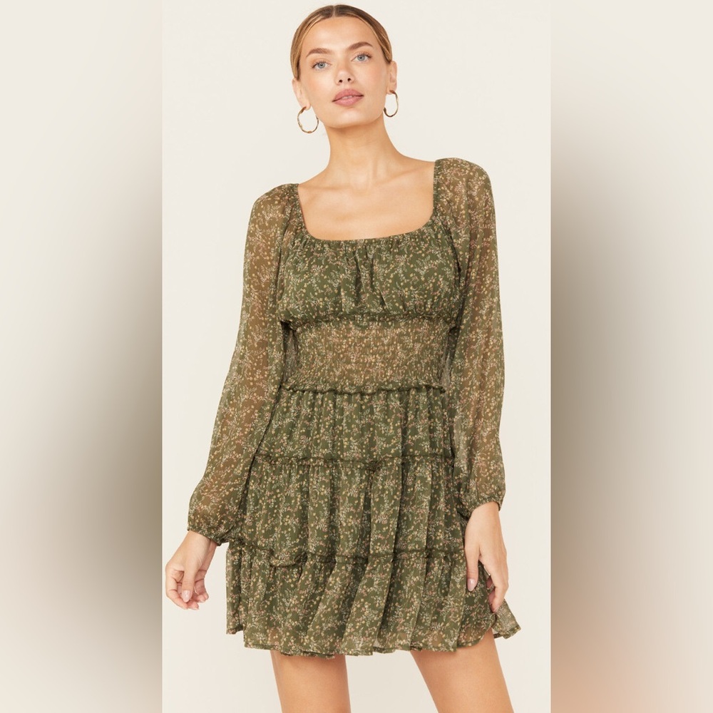 Floral Green Dress